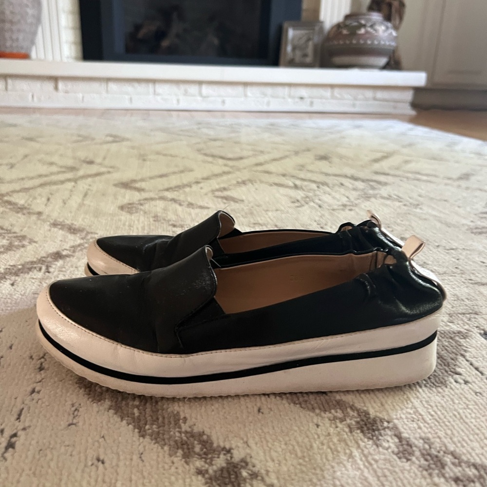Ron White black slip on loafers